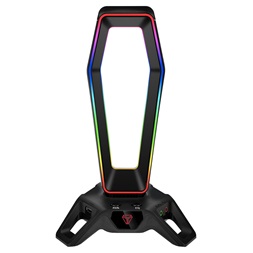 Yenkee 45016645 YHB 3000 RGB gamer USB HUB és fejhallgató állvány