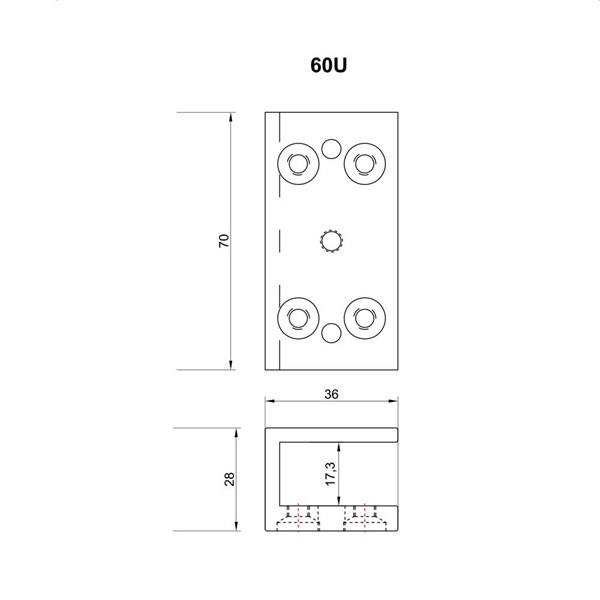 ZOA-60U/ZOA-60 mágneshez/"U" konzol