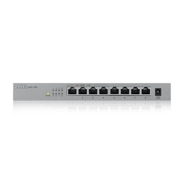 ZyXEL MG-108 8x2.5GbE LAN port Multi-Gigabit nem menedzselhető desktop switch