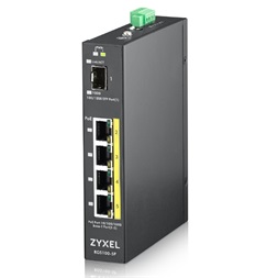 ZyXEL RGS100-5P 4port GbE LAN (120W) PoE 1port GbE SFP ipari switch