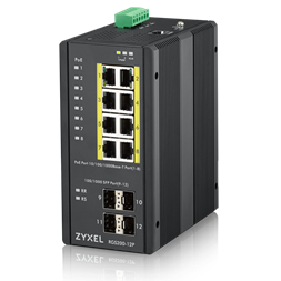 ZyXEL RGS200-12P 8port GbE LAN (240W) PoE 4port GbE SFP ipari switch